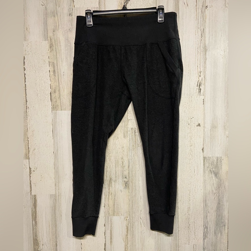 Zella High Waist Space Dye Dark Gray Stretch Joggers Pants Large